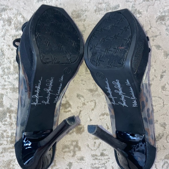 NIB Kardashian Kollection Miami sz8 Platform Leopard Heel - Picture 5 of 7